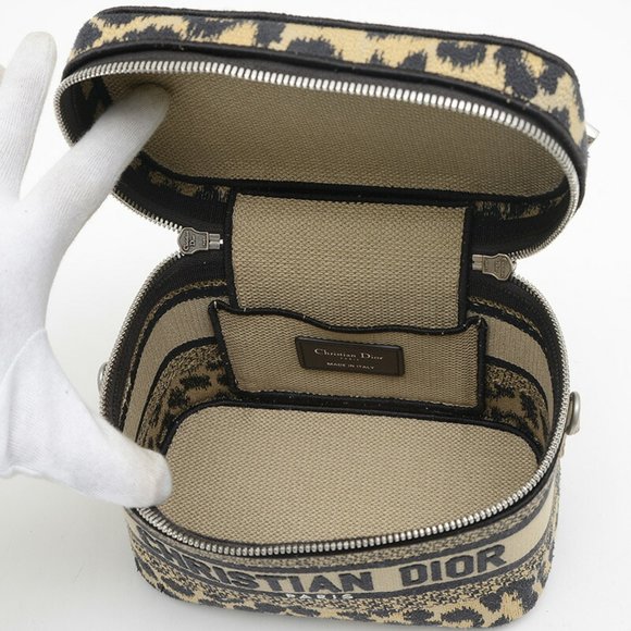 Christian Dior Dior Vanity Small Bag Animal Print Canvas Beige Black - Picture 5 of 7
